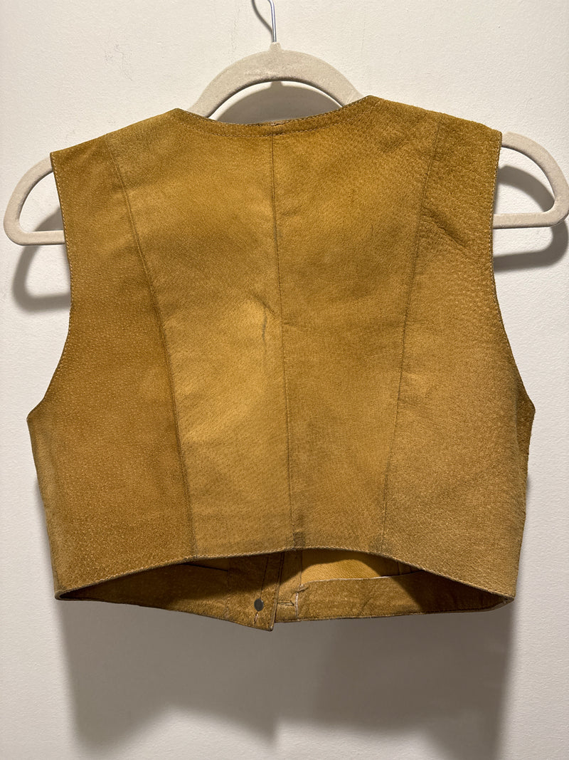 (RR3486) Cropped Leather Vest