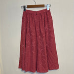 (RR2938) Vintage Pink Shimmer Embroidered Mid-Length Skirt