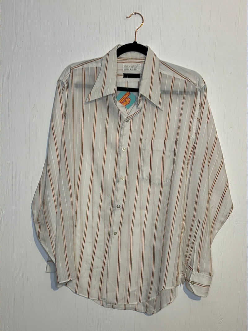 (RR2890) Vintage Single Stitch Striped Button Down Shirt