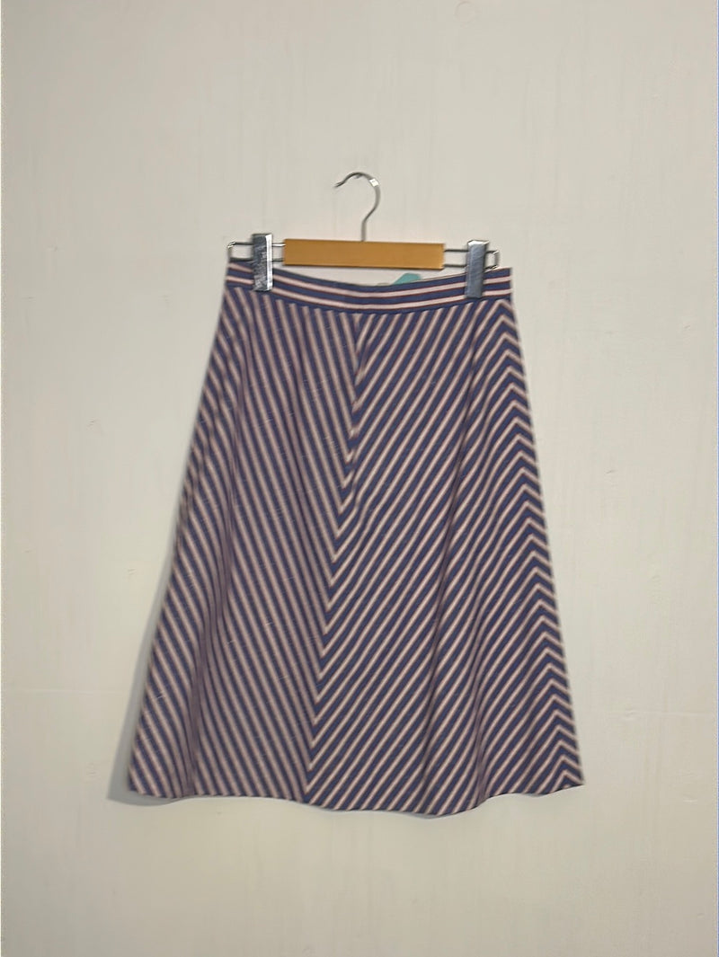 (RR2914) Vintage Striped A-Line Skirt