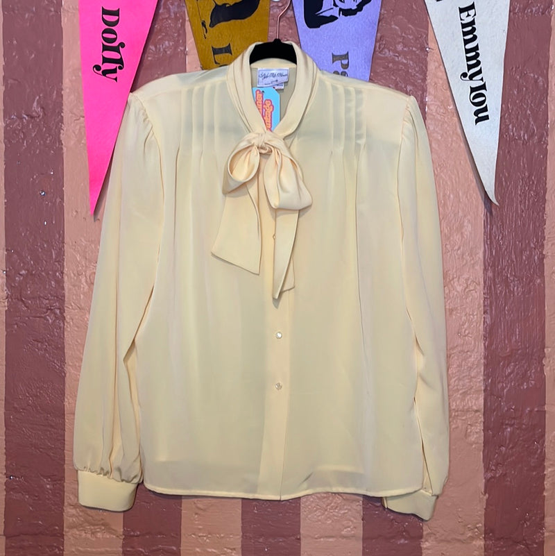 (RR2276) Vintage Pale yellow blouse