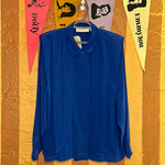 (RR2311) Vintage Royal Blue Hidden Button Blouse