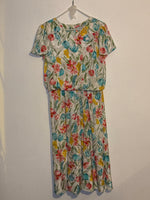 (RR3255) Vintage White Floral Sundress