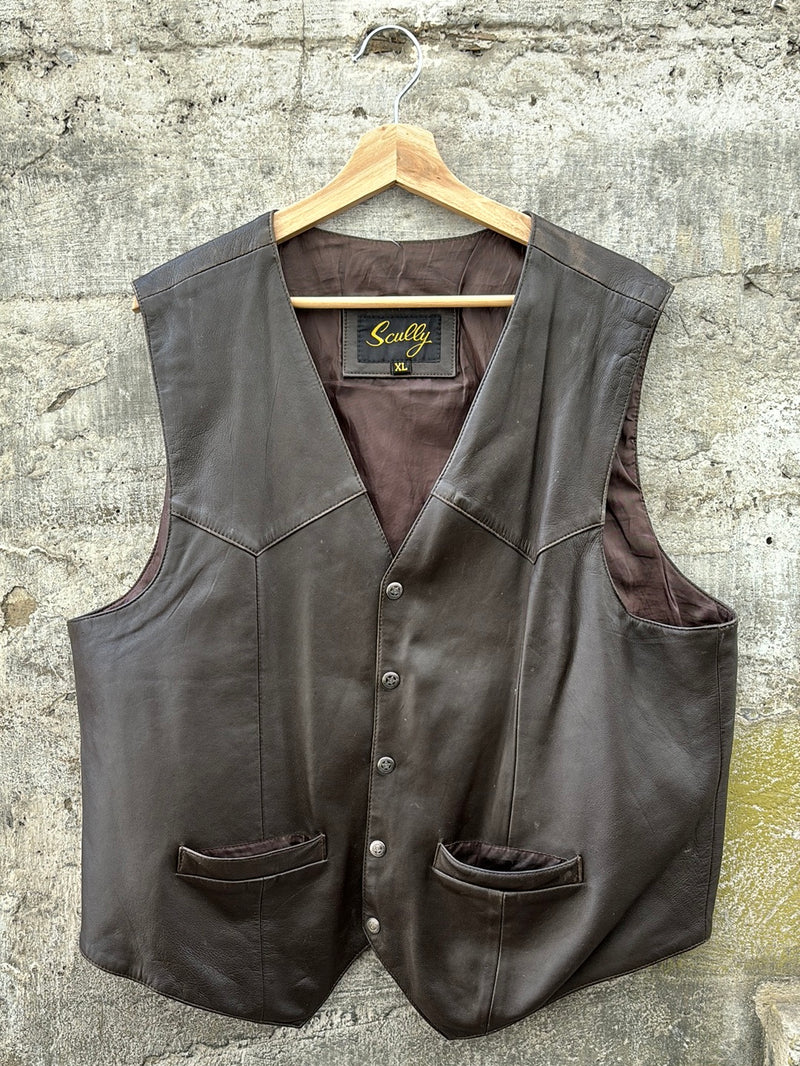 (RR2899) Vintage Scully Brown Button Down Vest