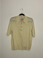 (RR2911) Vintage Shimmer Quarter Button Collared Knit