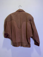 (RR3470) ADA Brown Suede Bomber Jacket