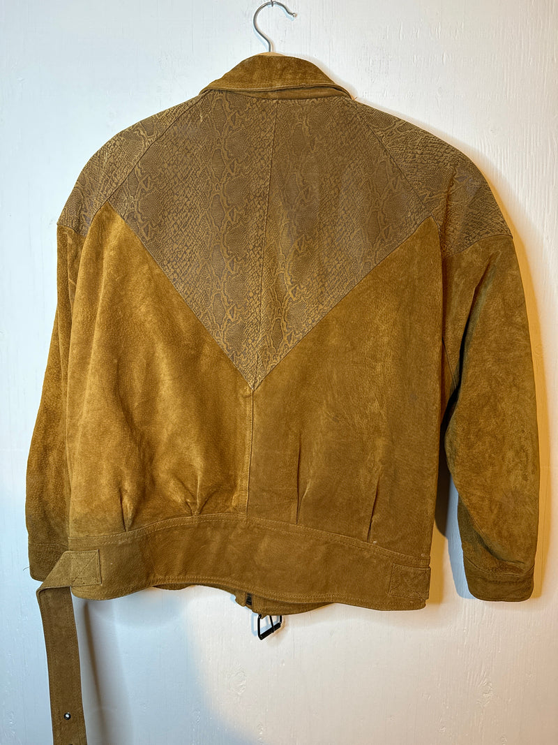 (RR3183) 80s Tan Suede Jacket