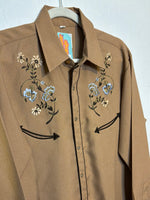 (RR2904) *Rare* Vintage Miller Embroidered Yoke Pearl Snap Western Button Down Shirt