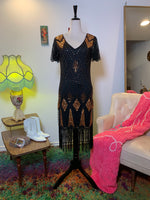 (RR3251) Vintage Beaded Flapper Dress