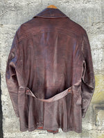(RR2898) Vintage Deep Brown Leather Jacket