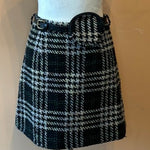 (RR1078) Molly Bracken Black Plaid Skirt with Belt Bag