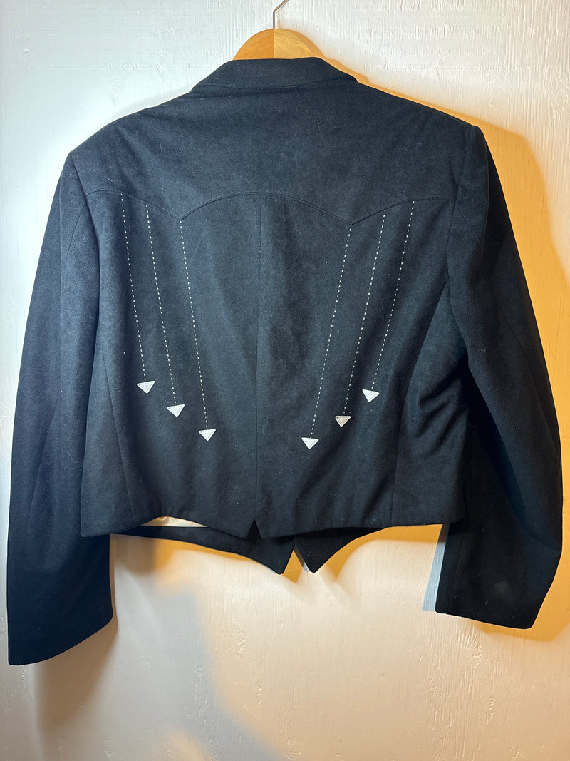 (RR3191) Black Cropped Western Bolero Jacket