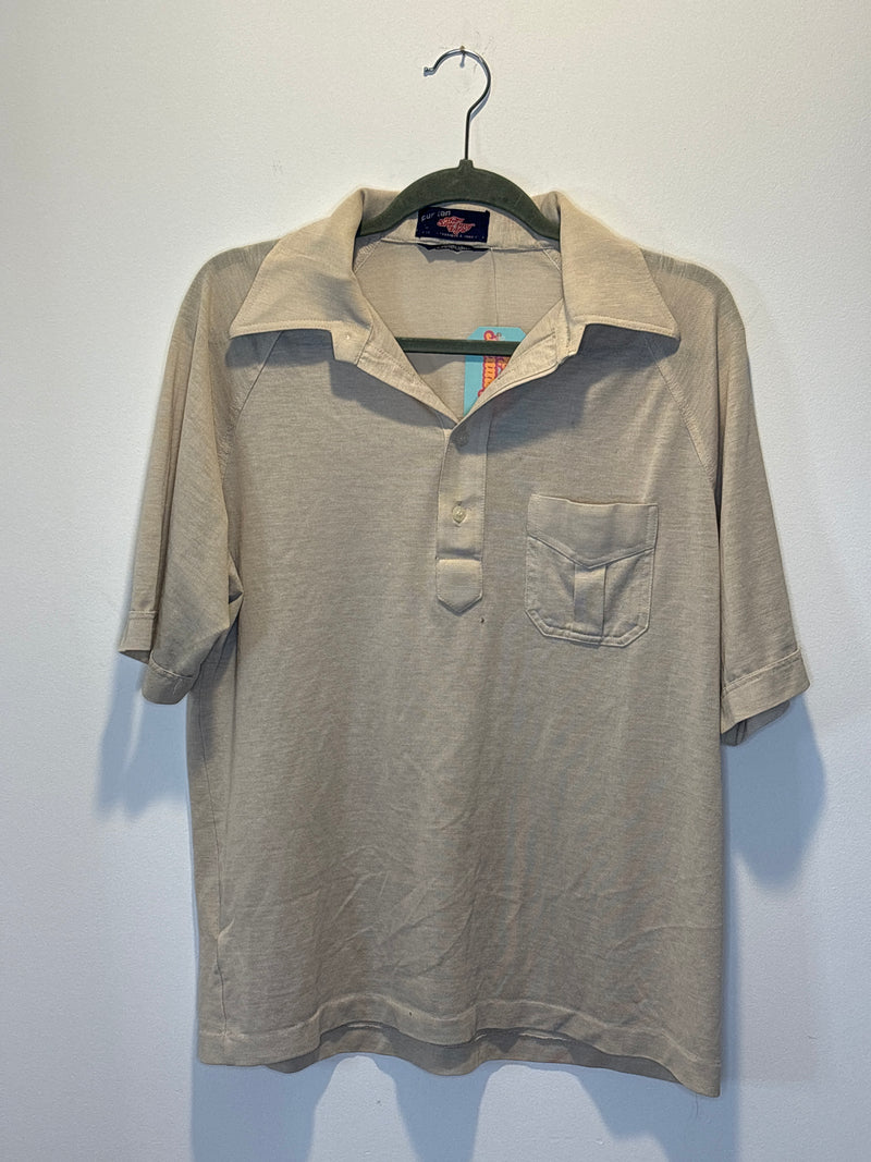 (RR3321) Vintage Beige Sport Golf Shirt