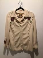 (RRSG177) 60s hand made, hand beaded, jewel studded show 2 piece suit