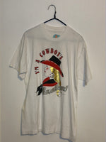 (RR2997) Vintage Single Stitch ‘I’m A Cowboy’s Sweetheart’ Graphic T-Shirt