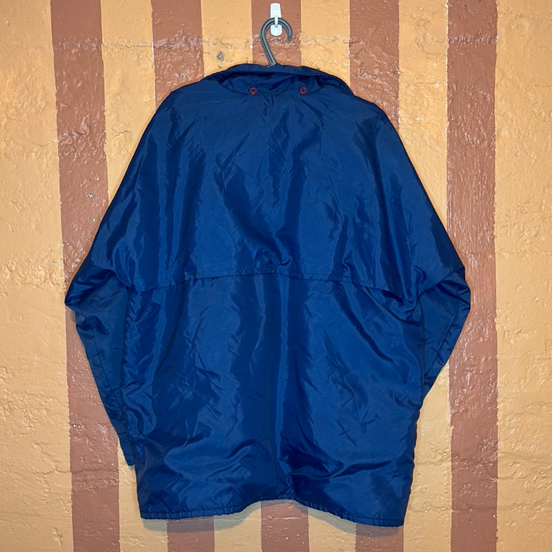 (RR2677) Vintage Pioneer Sportswear Navy Wool Blanket Lined Snap Down Jacket