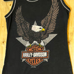 (RR2694) Harley Davidson Logo Graphic Boyfriend Tank Top