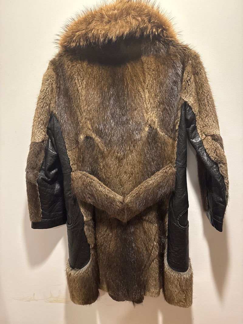 (0125RR3571) 60’s Fur &amp; Leather Jacket