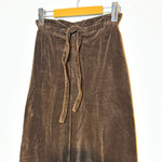 (RR2934) Vintage Brown Velour Wide Leg Tie Waist Trousers