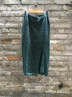 (RR3159) NKN Knit Green Glitter Midi Skirt