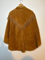 (RR3180) Suede Fringe Poncho