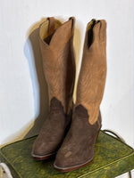 (RR2820) Two Tone Oiled Leather Cowboy Boots