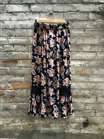 (RR3158) NKN Floral Print Maxi Skirt