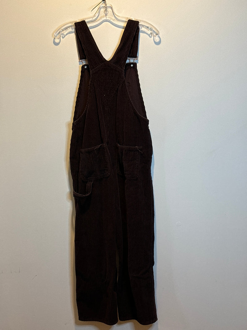 (RR3348) Corduroy Brown Thick Cut Overalls