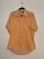 (RR3291) Vintage Short Sleeve Dagger Collar Button Down Shirt