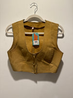 (RR3486) Cropped Leather Vest