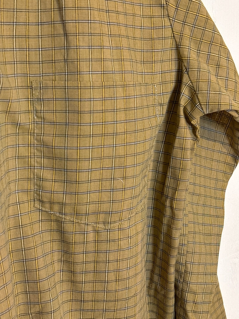 (RR3259) Vintage Check Pattern Button Down Shirt