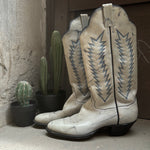 (RR3056) Light Grey and Blue Cowboy Boot