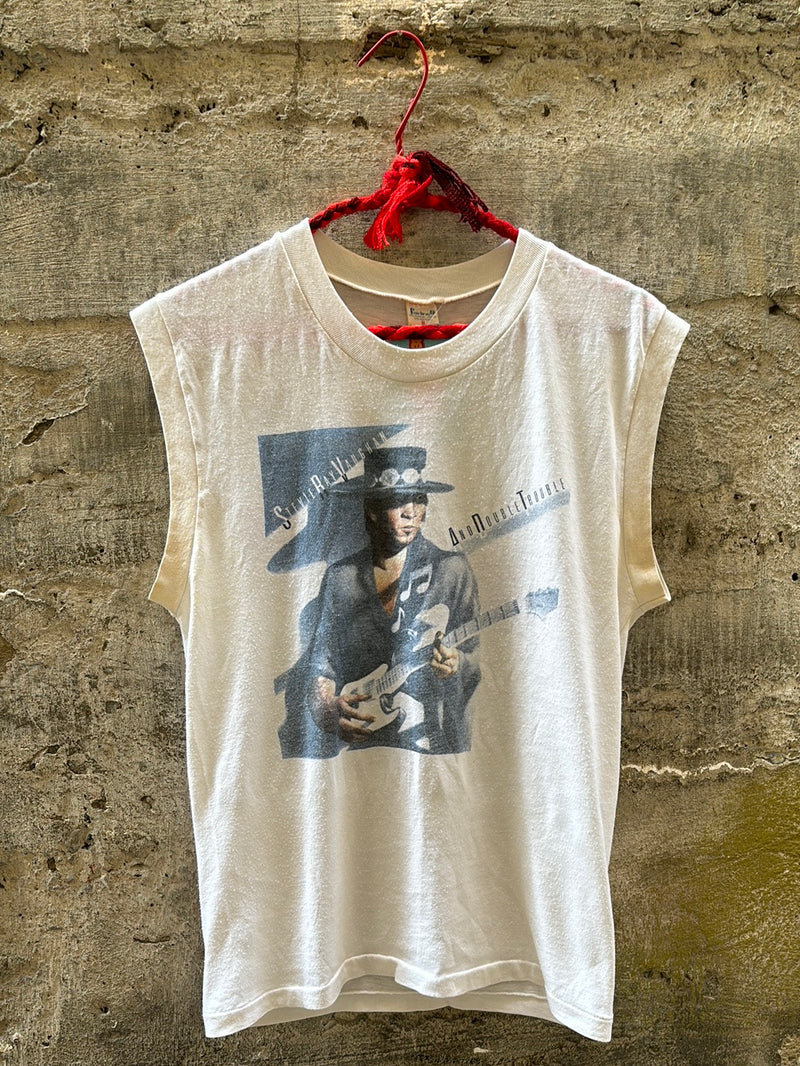 (RR2962) Vintage “Stevie Ray Vaughan and Double Trouble Tour 1984” Graphic Band Sleeveless T-Shirt*