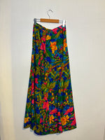 (RR2950) Vintage Floral Print Long Skirt