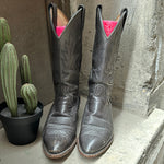 (RR3094) Vintage Dan Post Grey Leather Cowboy Boots