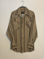 (RR2812) Vintage Panhandle Slim Striped Pearl Snap Western Button Down Shirt