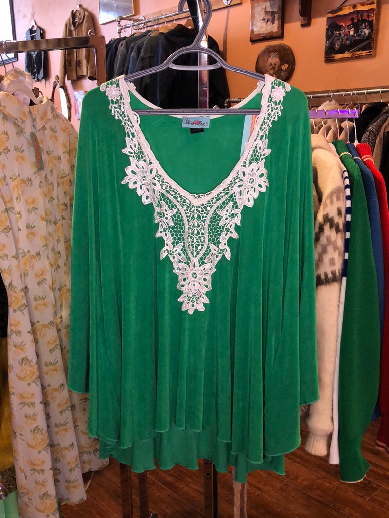 (RR2576)Rodeo Queen Bright Green Dress Poncho