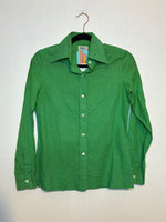 (RR2925) Vintage Green Printed Single Stitch Button Down Shirt