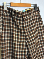 (RR2935) Vintage Plaid Single Stitch Bootleg Trousers