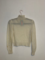 (RR2941) Vintage Cream Knit Mock Neck Sweater