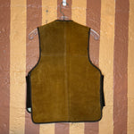 (RR2671) Vintage Suede Fleece Zip Down Vest