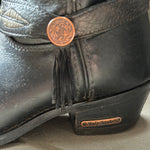 (RR3093) Harley Davidson Leather and Brass Detail Cowboy Boots