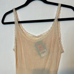 (RR2930) 1970s Peach Lace Trim Sleep Tunic