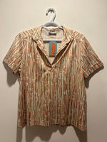 (0525RR3751) Stretchy 3/4 Button Down