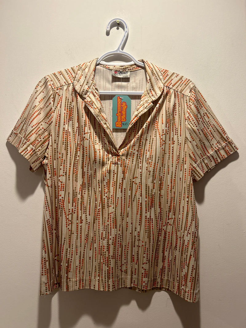 (0525RR3751) Stretchy 3/4 Button Down