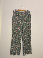 (RR2917) Vintage Wide Leg Paisley Print Trousers