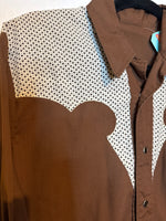 (RR3132) Brown Sweetheart Pearlsnap