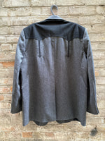 (RR3119)Dark Grey Black Felt Yoke Western Blazer