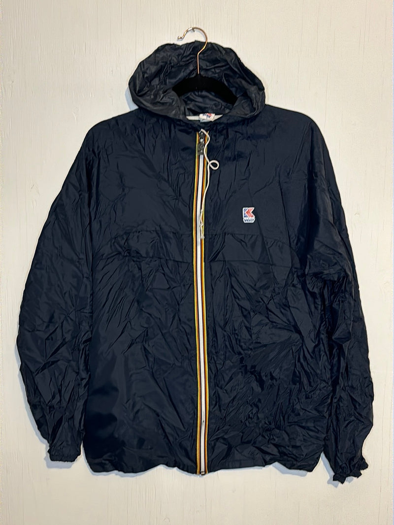 (RR2887) Vintage Navy Blue K-Way Rain Jacket