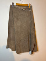 (RR3184) Suede Mid Length Skirt